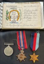 Album of WW2 Prisoner of war postcards- hand drawn postcards. Together with a WWI Star belonging