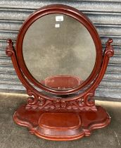 A large antique dressing table mirror [missing foot]