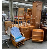 A mixed lot of various contemporary pine furniture
