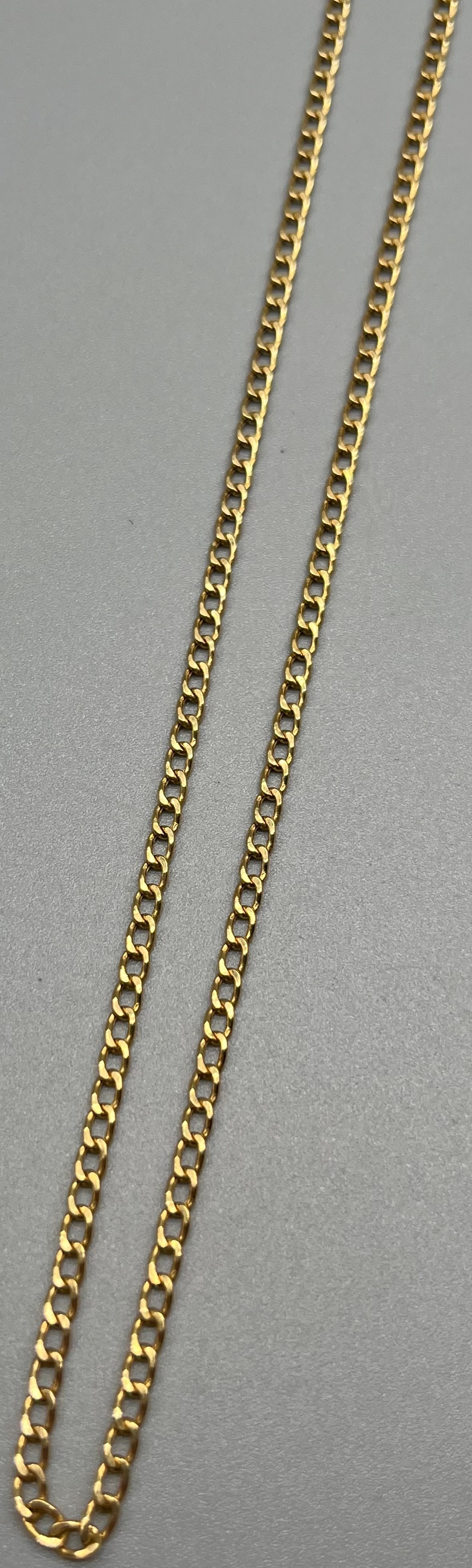 9ct yellow gold curb necklace. [2.91 grams] [27cm drop] - Image 2 of 3