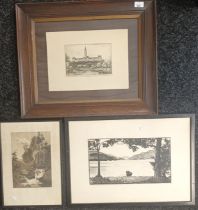 Three various artworks; T.W.Wlson Original charcoal drawing 'Ben Lomond and Luss Straits -Loch