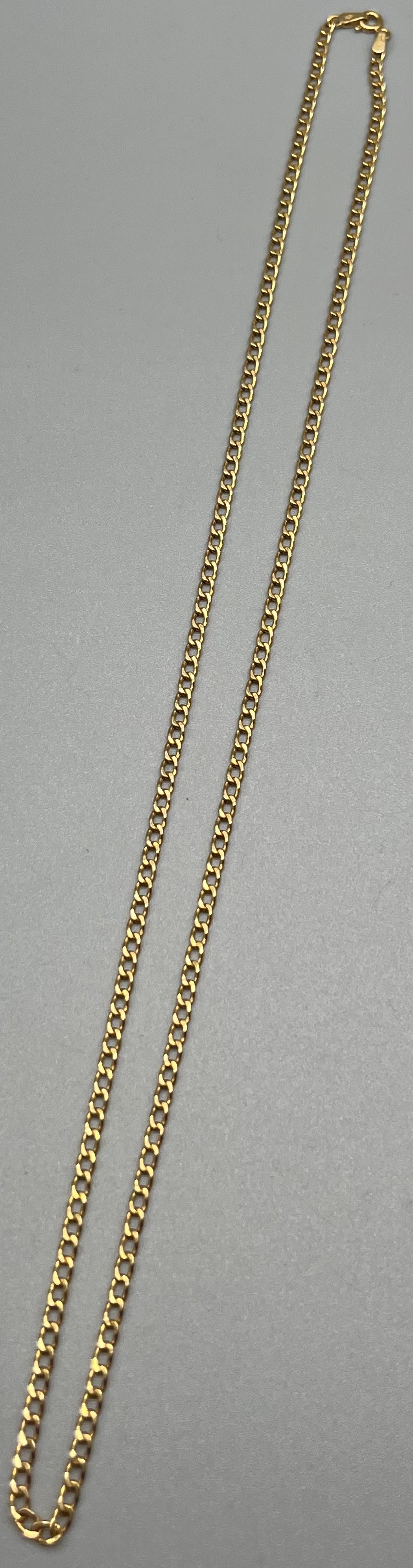 9ct yellow gold curb necklace. [2.91 grams] [27cm drop]