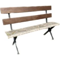 A antique cast iron & wooden slats garden bench [89x135x43cm]