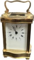 French brass carriage clock, single drum movement, comes with key.