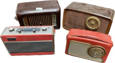A collection of 4 vintage Radios to include A little Maestro model 10 radio along with RCD radio