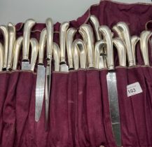 A Collection of London silver handled knives.