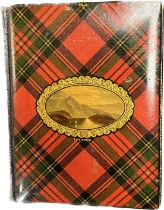 Mauchline 'Stuart' Tartan Ware Book Cover, Depicting 'Loch Katrine'. The book is titled Birket