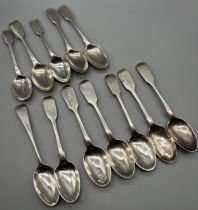 A Collection of various Georgian and Victorian London silver spoons. Includes one plated spoon. [