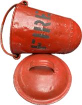 An Antique hanging fire bin with lid [50cm]