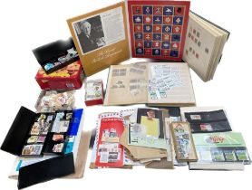 A large collection of world stamps & the great British regiment badge part collection