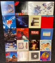 A collection of records; meat loaf, Texas, Robert plant & dier straights