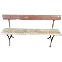 A antique cast iron & wooden slat garden bench [76x143x40cm]