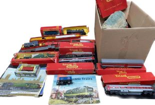 A Large collection of Tri ang & Hornby trains, carriages & track