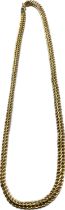 9ct yellow gold double curb link necklace. [13.16grams] [25cm drop]