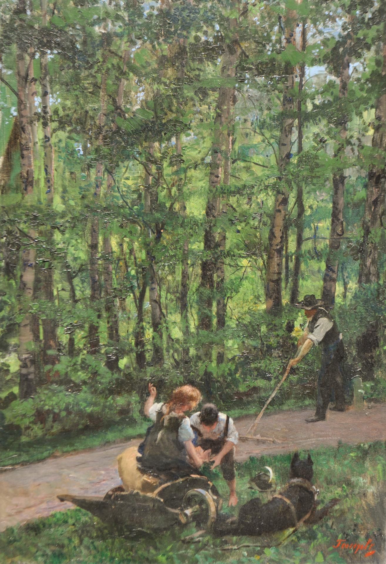 Hans Temple - Kinderfuhrwerk im Wald