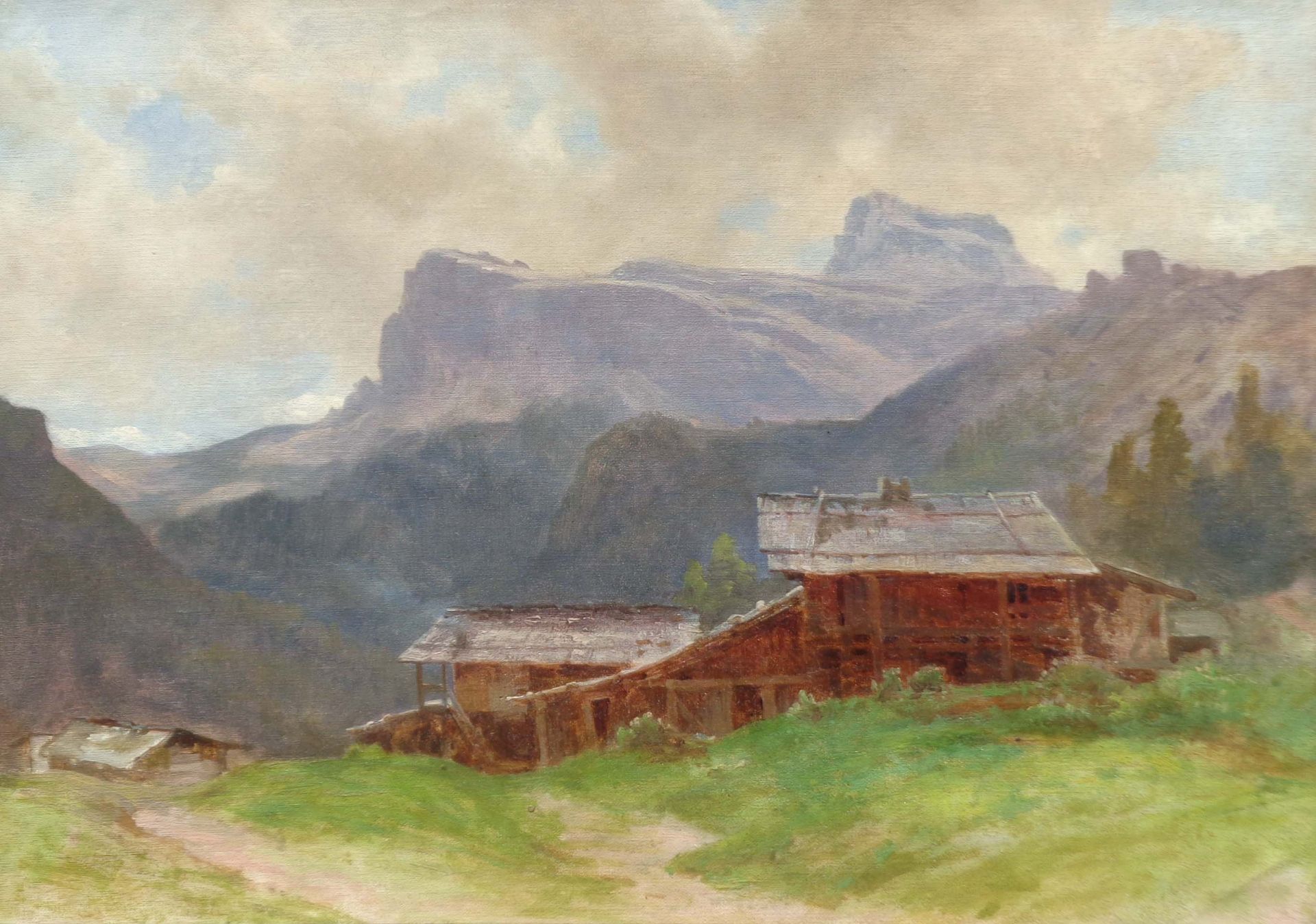 Karl Vinzenz Moser - Alm in den Dolomiten, um 1860/70