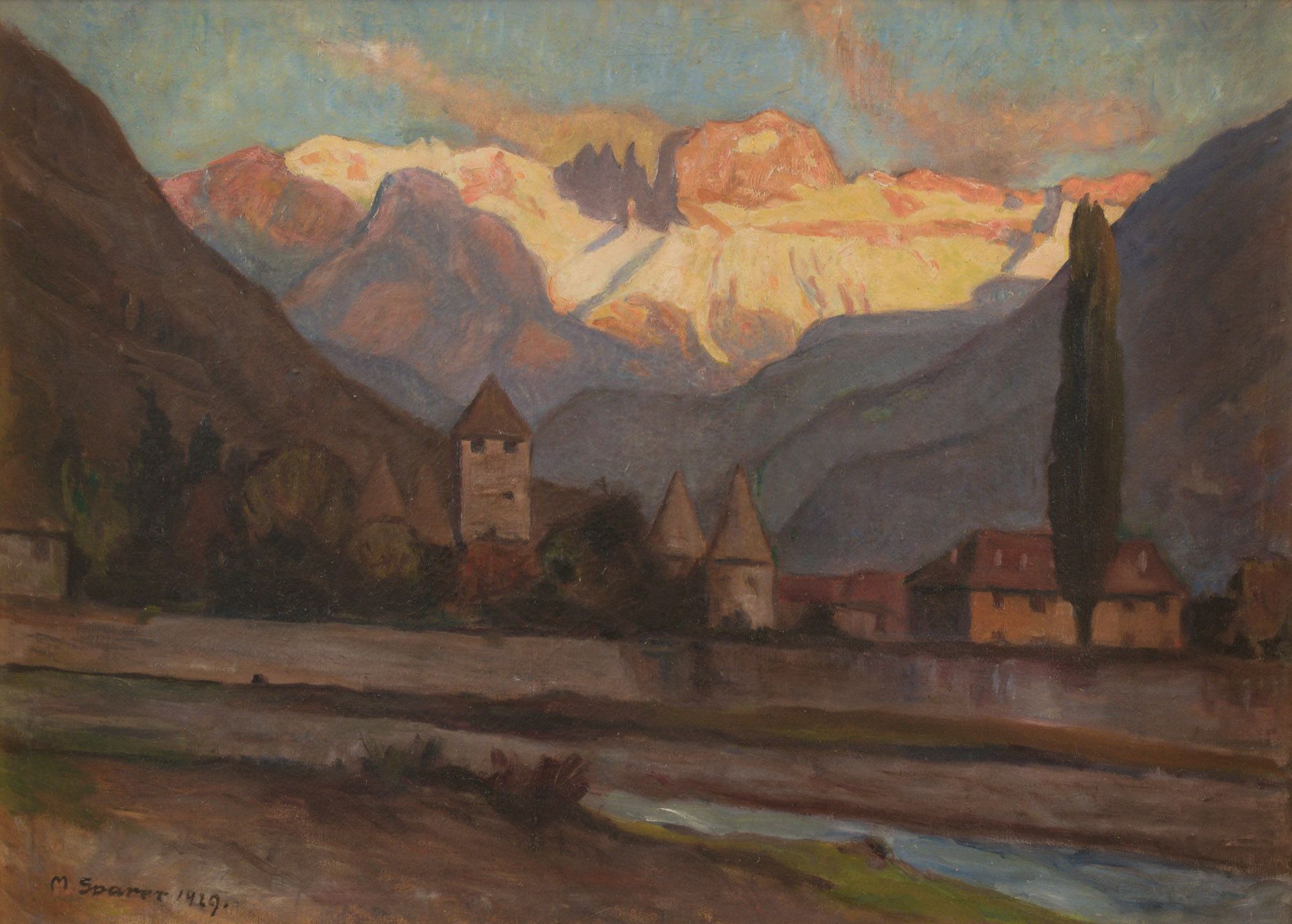 Max Sparer - Rosengarten und Schloss Maretsch, 1929