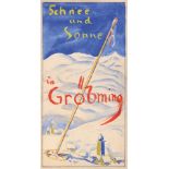 Künstler um 1950/Artista del 1950 ca. - Entwurf sSchnee und Sonne in Gröbmings