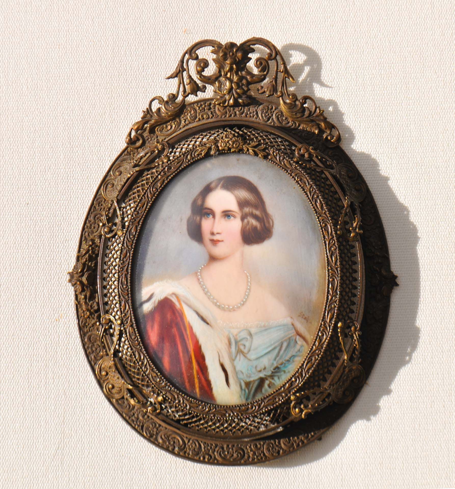Stahl - Porträtminiatur Marie von Preußen Königin von Bayern (1825-1889