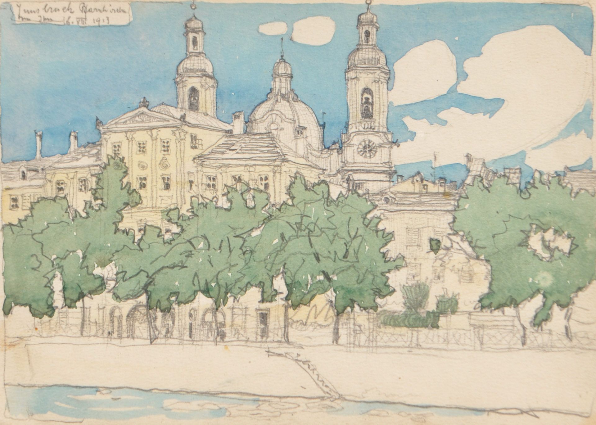 Österreichischer Zeichner um 1913/Disegnatore austriaco del 1913 ca. - Motive aus Innsbruck, 1913