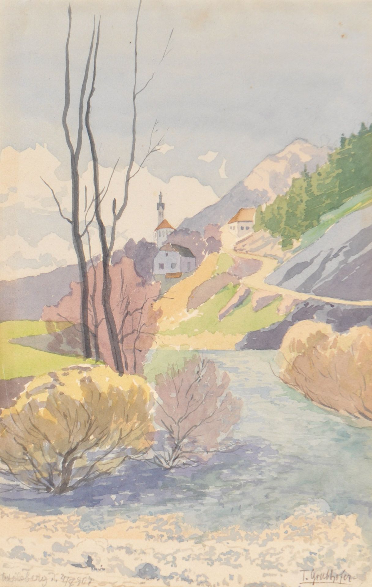 Tony Grubhofer - Landschaft bei Welsberg, 1907