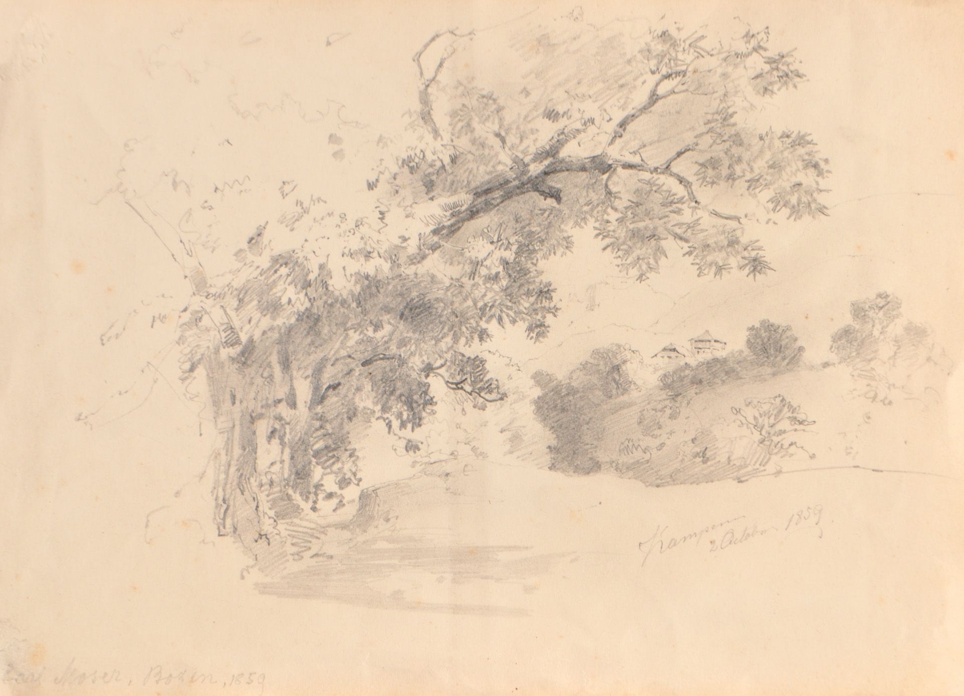 Karl Vinzenz Moser - Landschaft bei Kampenn bei Bozen, 1859