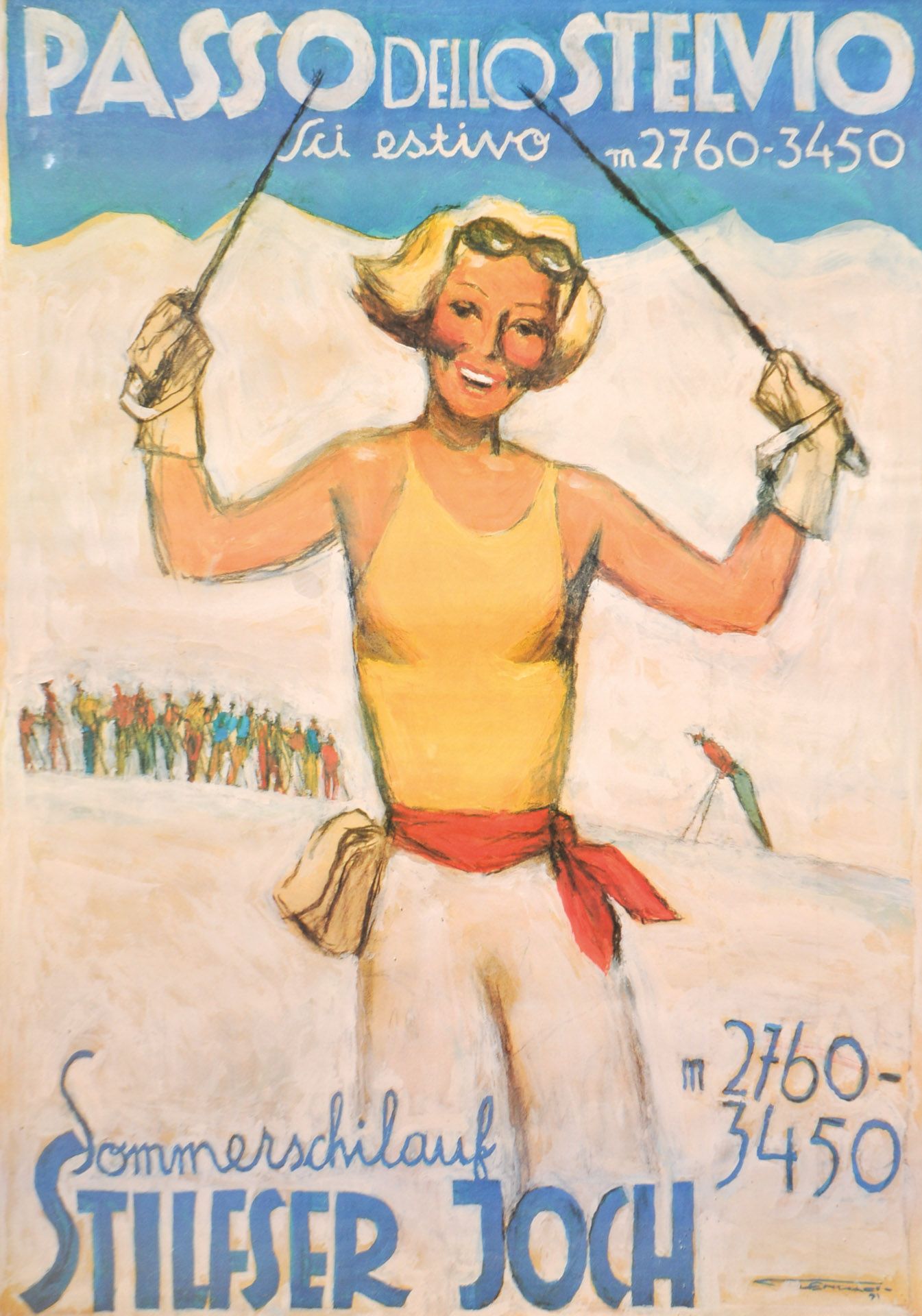 Franz Lenhart - Plakat sSommerschilauf Stilfser Jochs, 1991