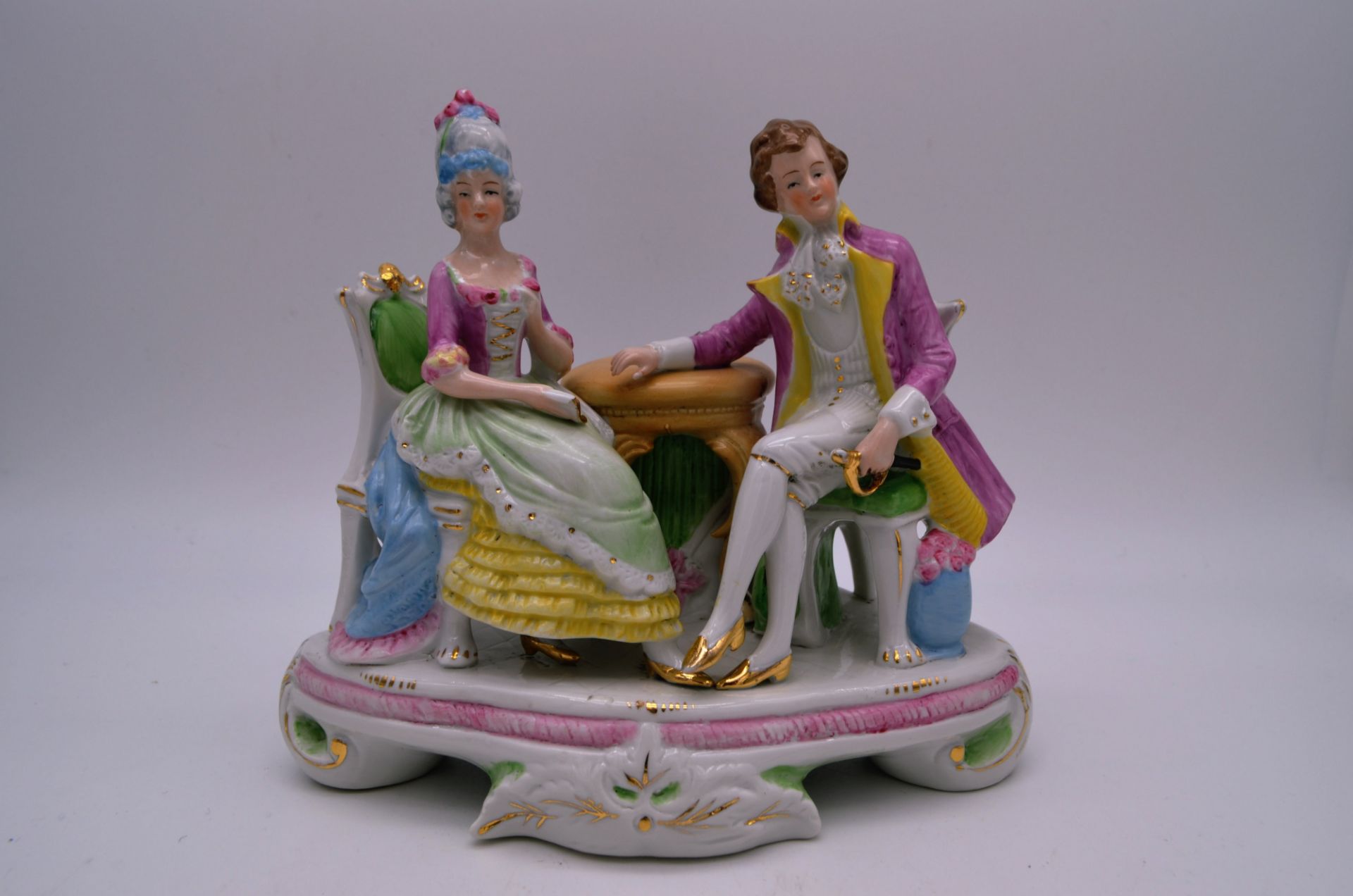 Statuette porcelaine de scène galante - XIXe vintage - Germany 17873