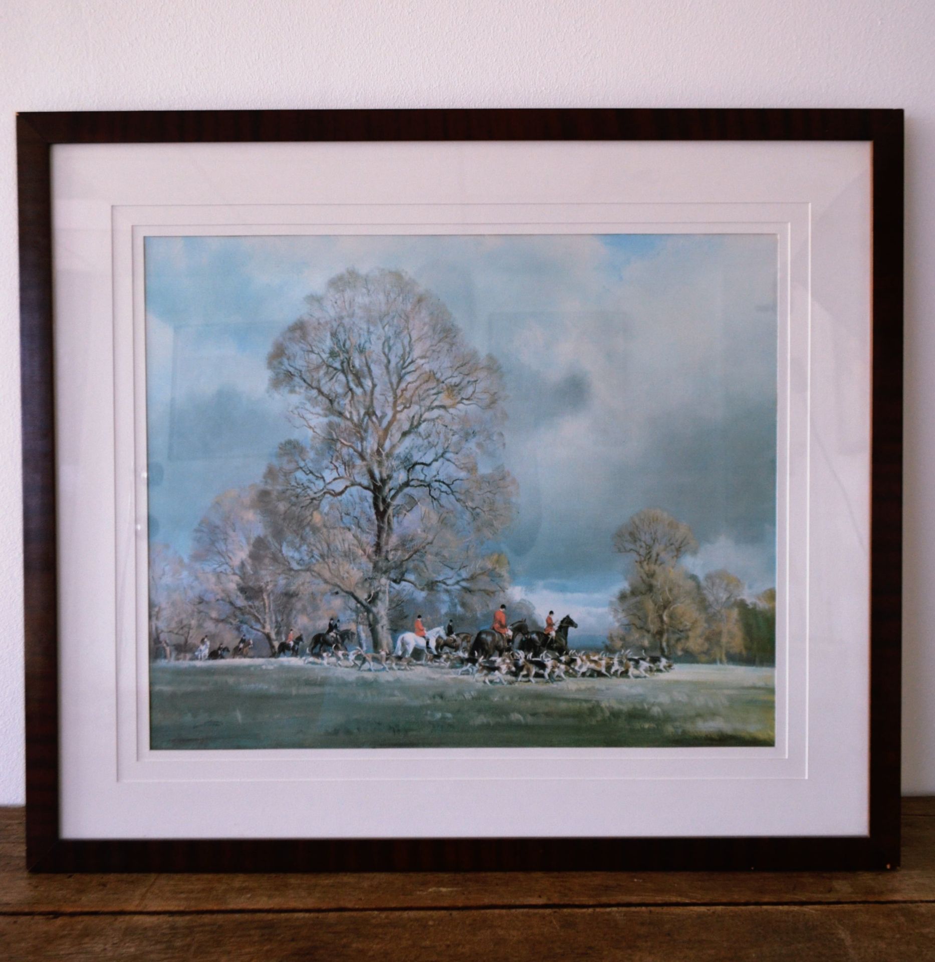 Vintage Print The Southdown Hunt in Firle Park by Frank Wootton 1968