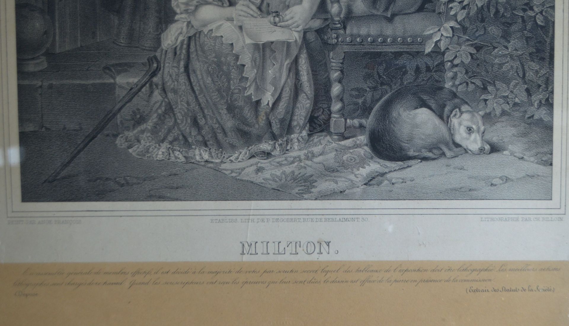 Lithographie "Exposition Octobre 1838, Institut des Beaux Arts" par Charles Billoin - Image 2 of 3