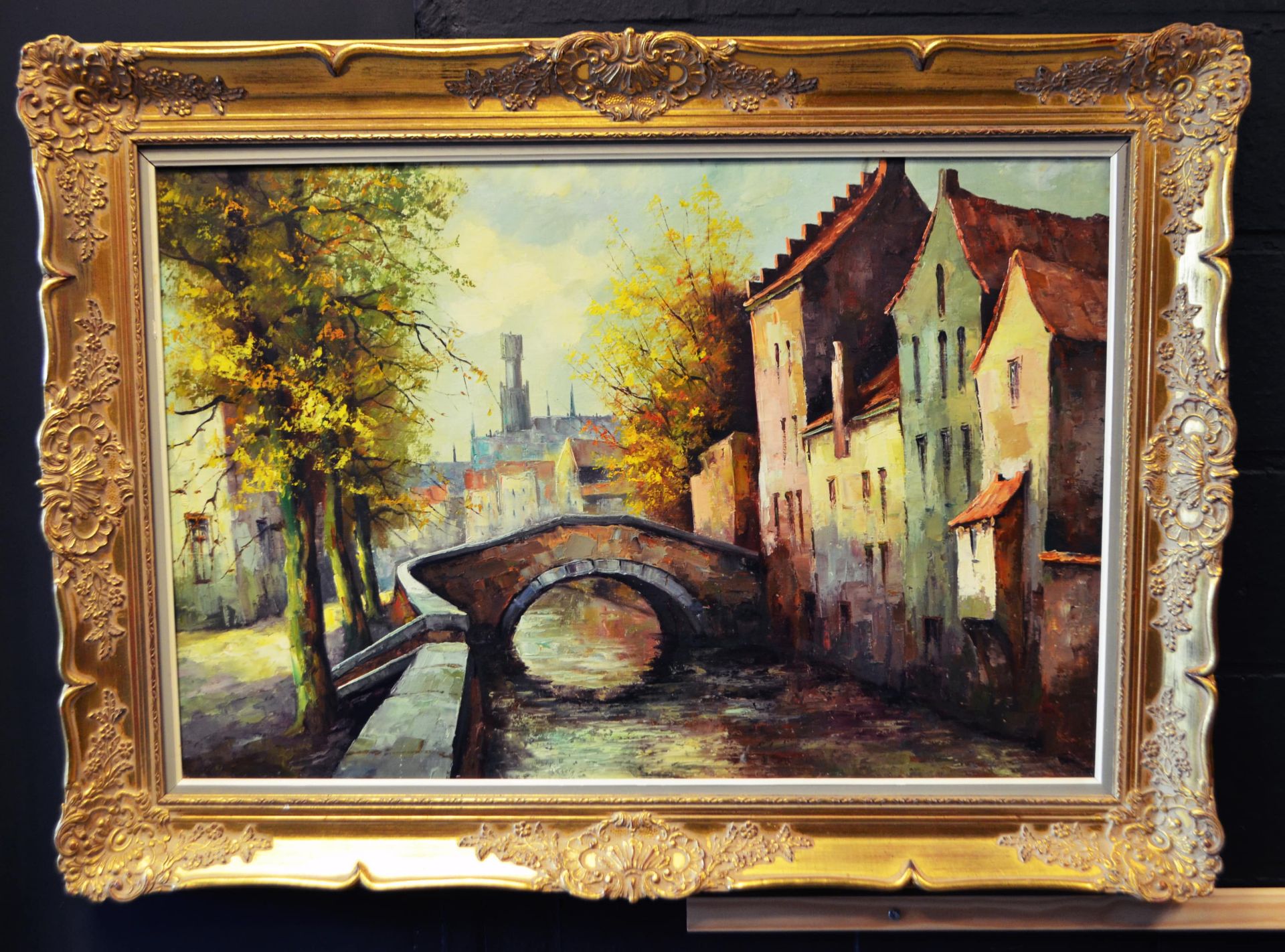 Peinture sur toile 'Le Pont du Village'