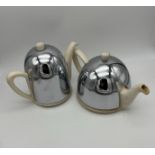 Théière et cafetière en faïence EVER HOT isolées avec couvercle en inox 1940-50