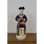 Figurine soldat Napoléon en porcelaine avec tête en bouchon