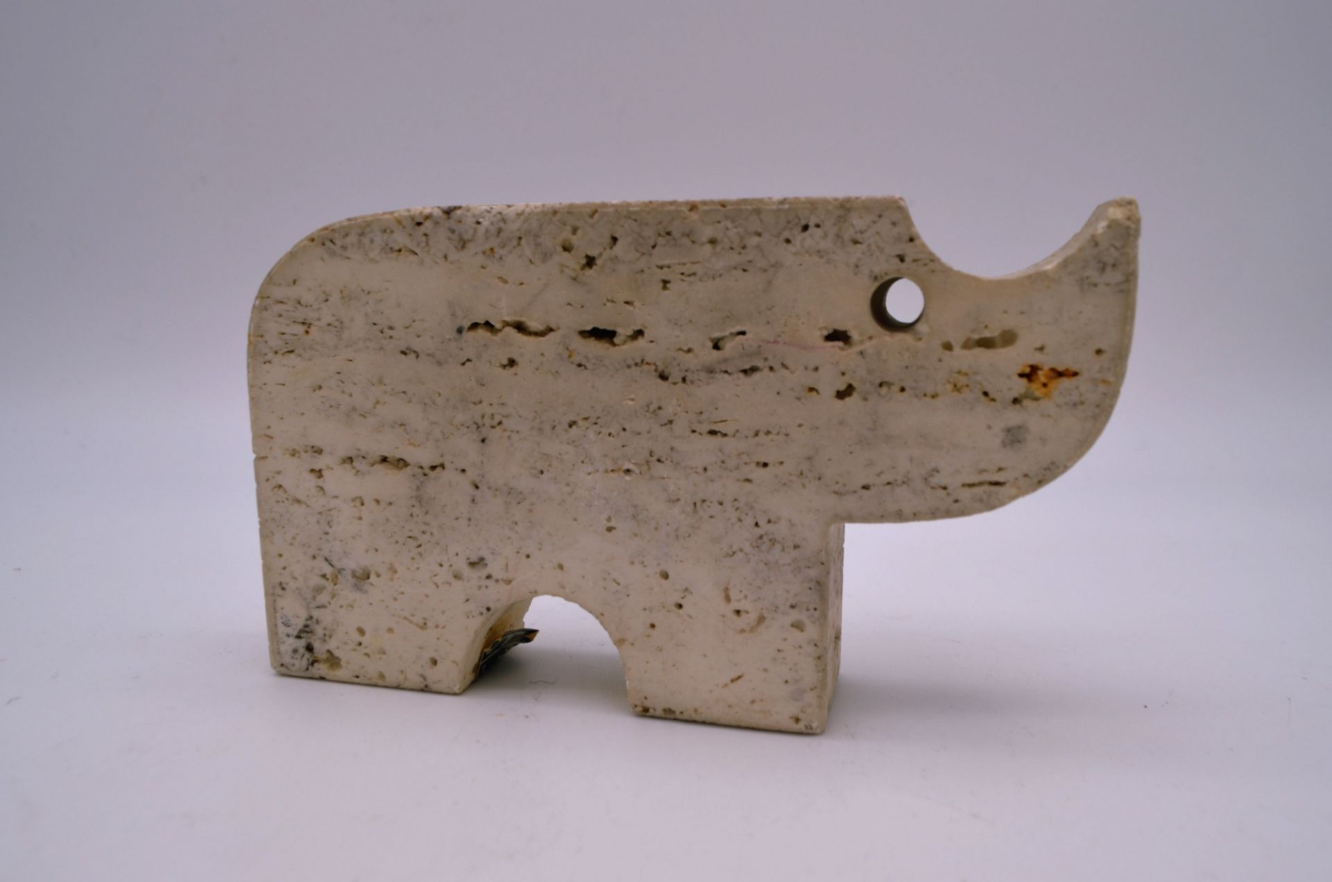 Sculpture Rhinocéros Frères Manelli 1970 avec étiquettes