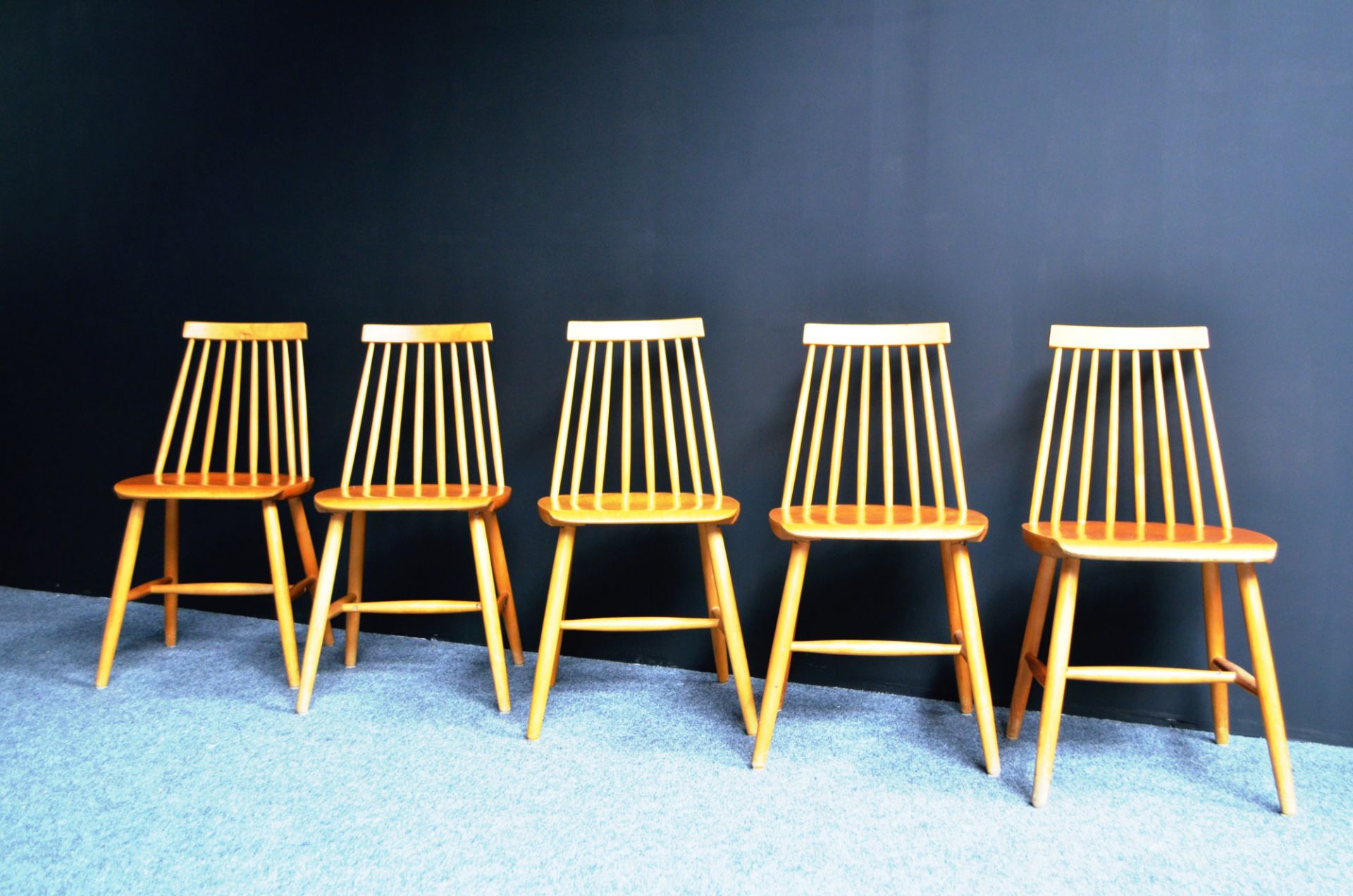 Lot de 5 chaises vintage 1960 - Image 2 of 4