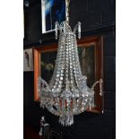 Lustre en cristal avec ses 2 appliques