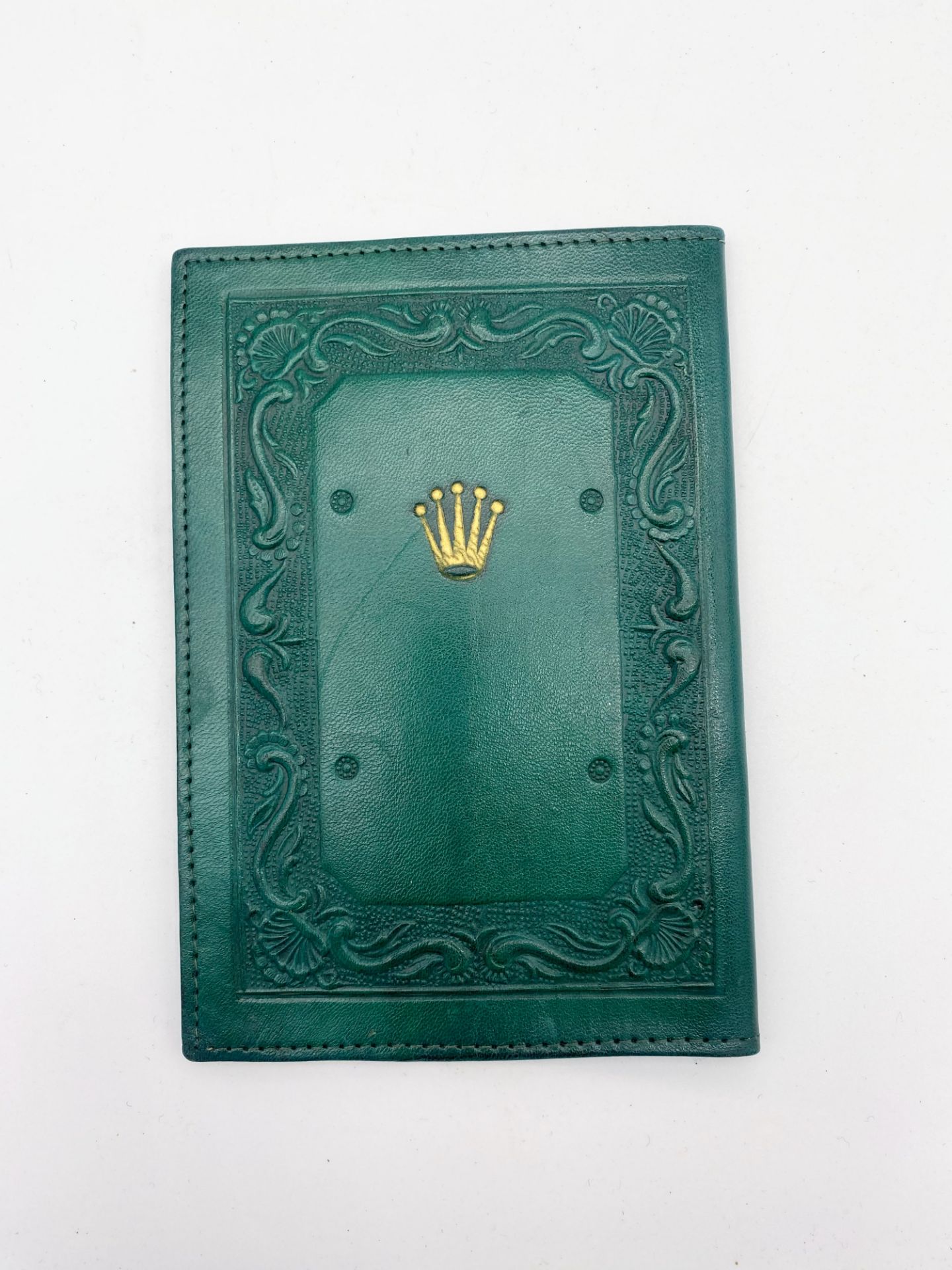 ROLEX Maroquinerie - Pochette en maroquin vert émeraude avec dessin/gravure - insigne centrale - Image 2 of 3