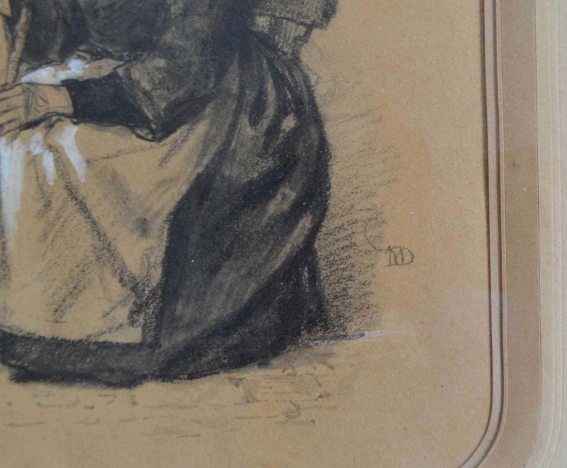 Dessin "La vieille dame assise" signé Jean-Baptiste MADOU (1796-1877) - Bild 3 aus 6