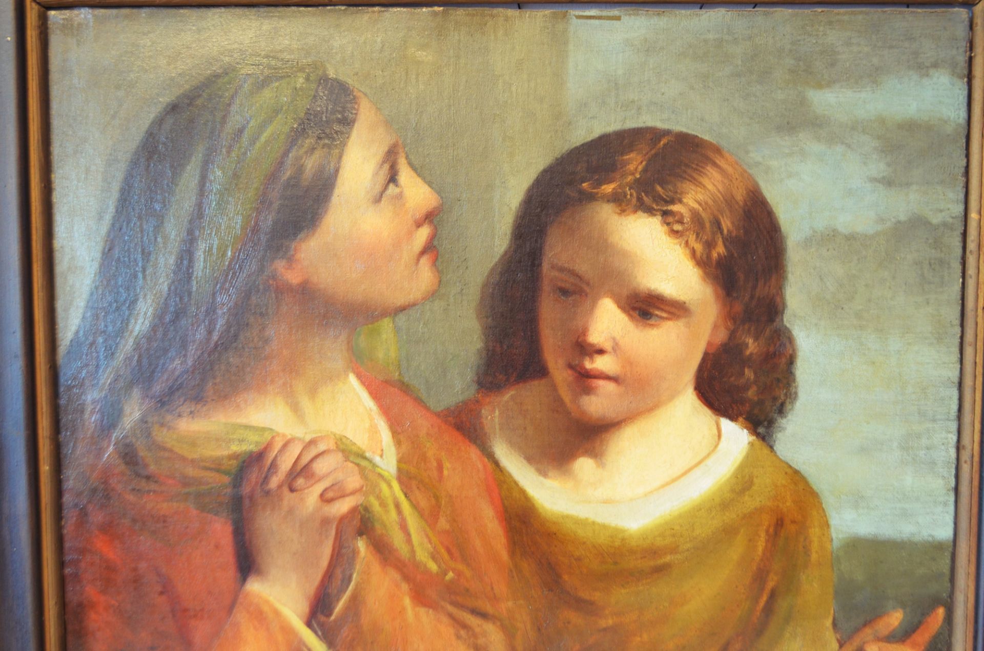 Peinture sur toile 'La Prière' Ecole Française fin XVIIIe - Image 3 of 4