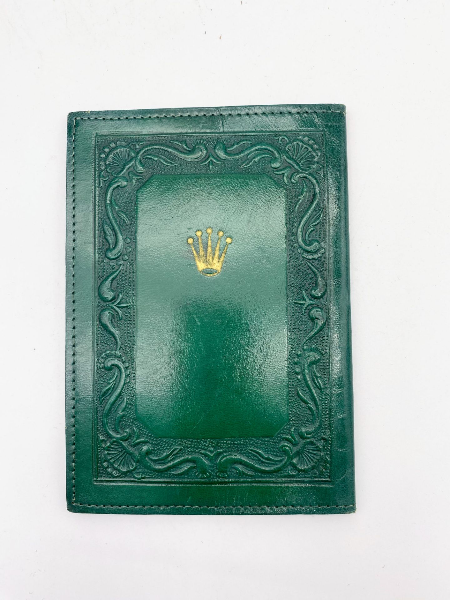 ROLEX Maroquinerie - Pochette en maroquin vert émeraude avec dessin/gravure - insigne centrale - Image 2 of 3