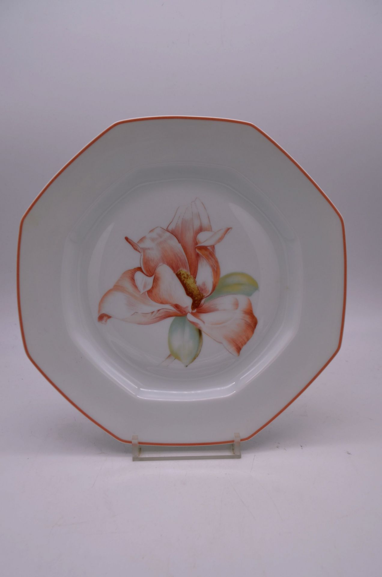 Service en porcelaine de Limoges, manufacture Lafarge, Collection 'Orchidée', vintage - Image 4 of 15