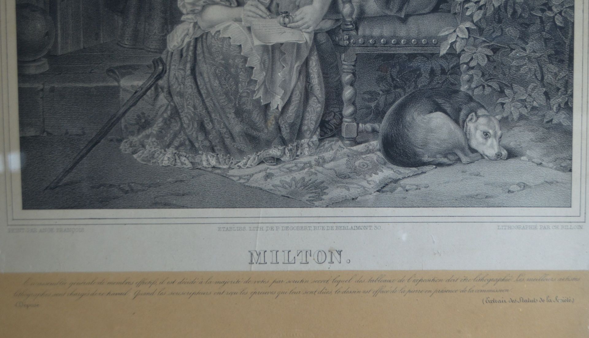 Lithographie "Exposition Octobre 1838, Institut des Beaux Arts" - Image 3 of 3