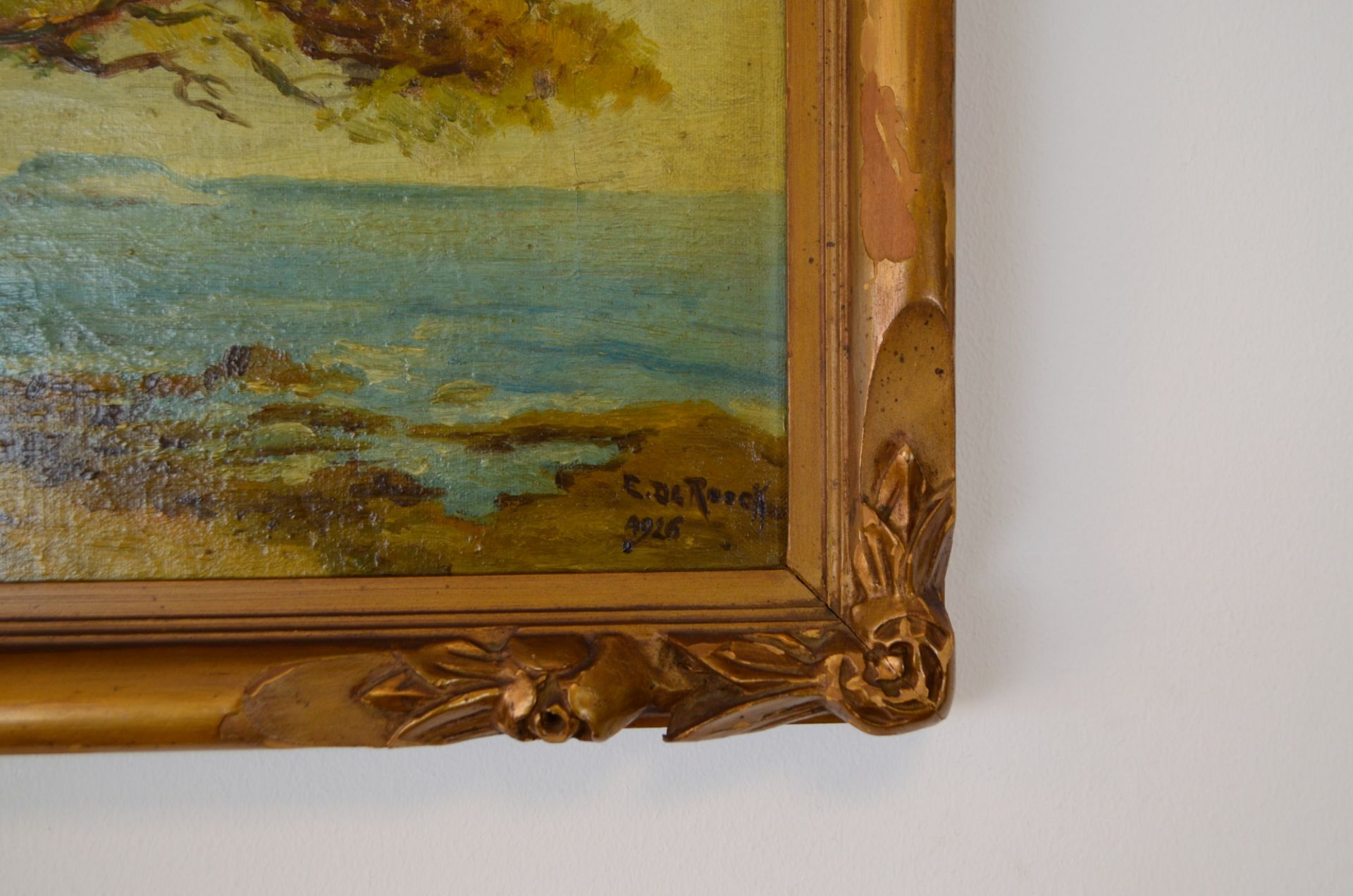 Peinture sur toile "Paysage bord de mer' signé de Roeck 1926 - Image 3 of 5