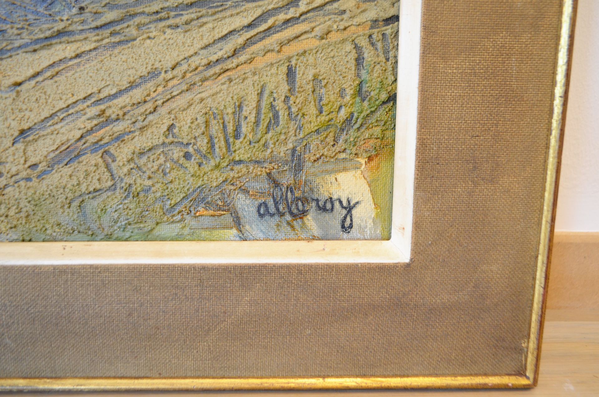 Peinture sur plaque 'La Clairière' signé A. Leroy - Image 2 of 2
