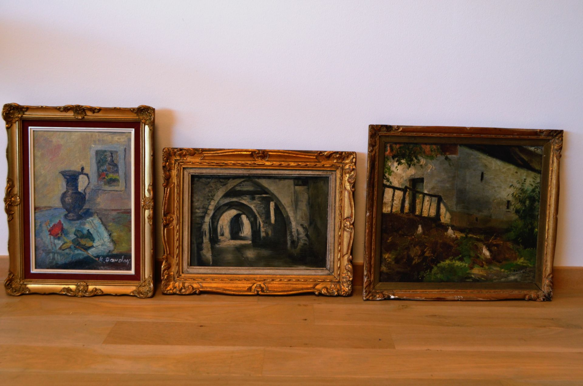 Lot de 3 peintures signés