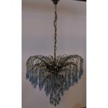 Lustre Murano Drops Bleu (grand modèle)