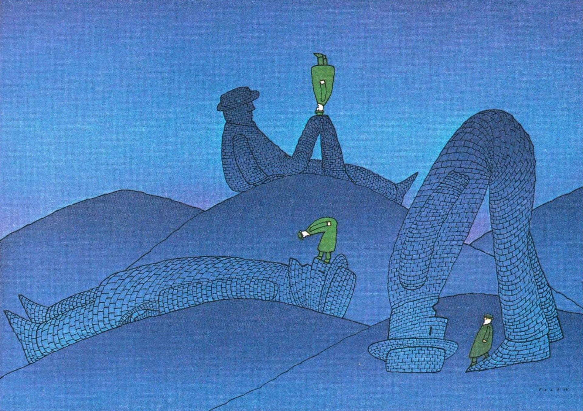 Lithographie "L'Art de la Conversation" signé Jean-Michel FOLON (1934-2005) - Image 2 of 2