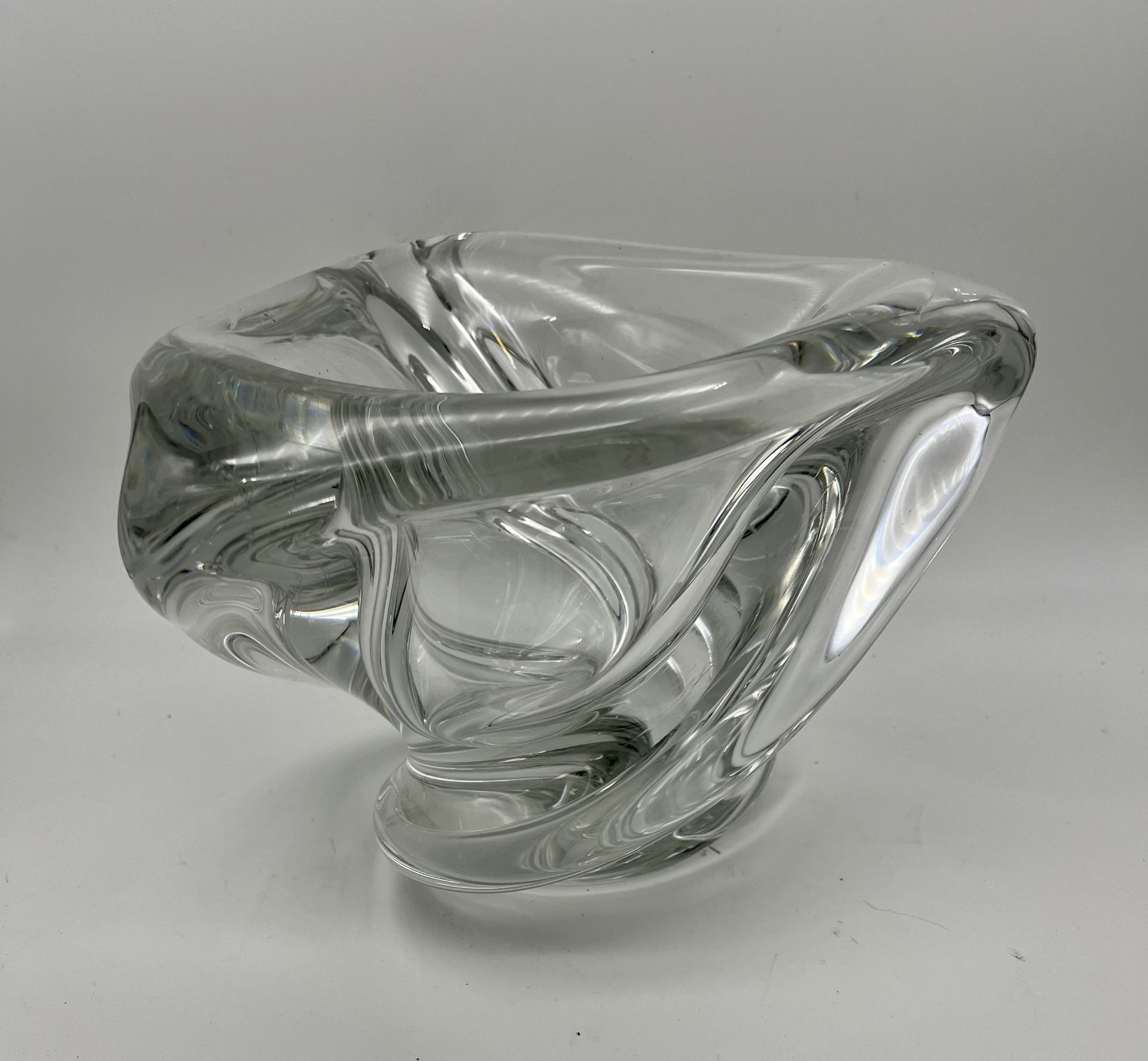 Vase/vasque en cristal Val Saint Lambert Modèle d'après Antonio et Guido Bon