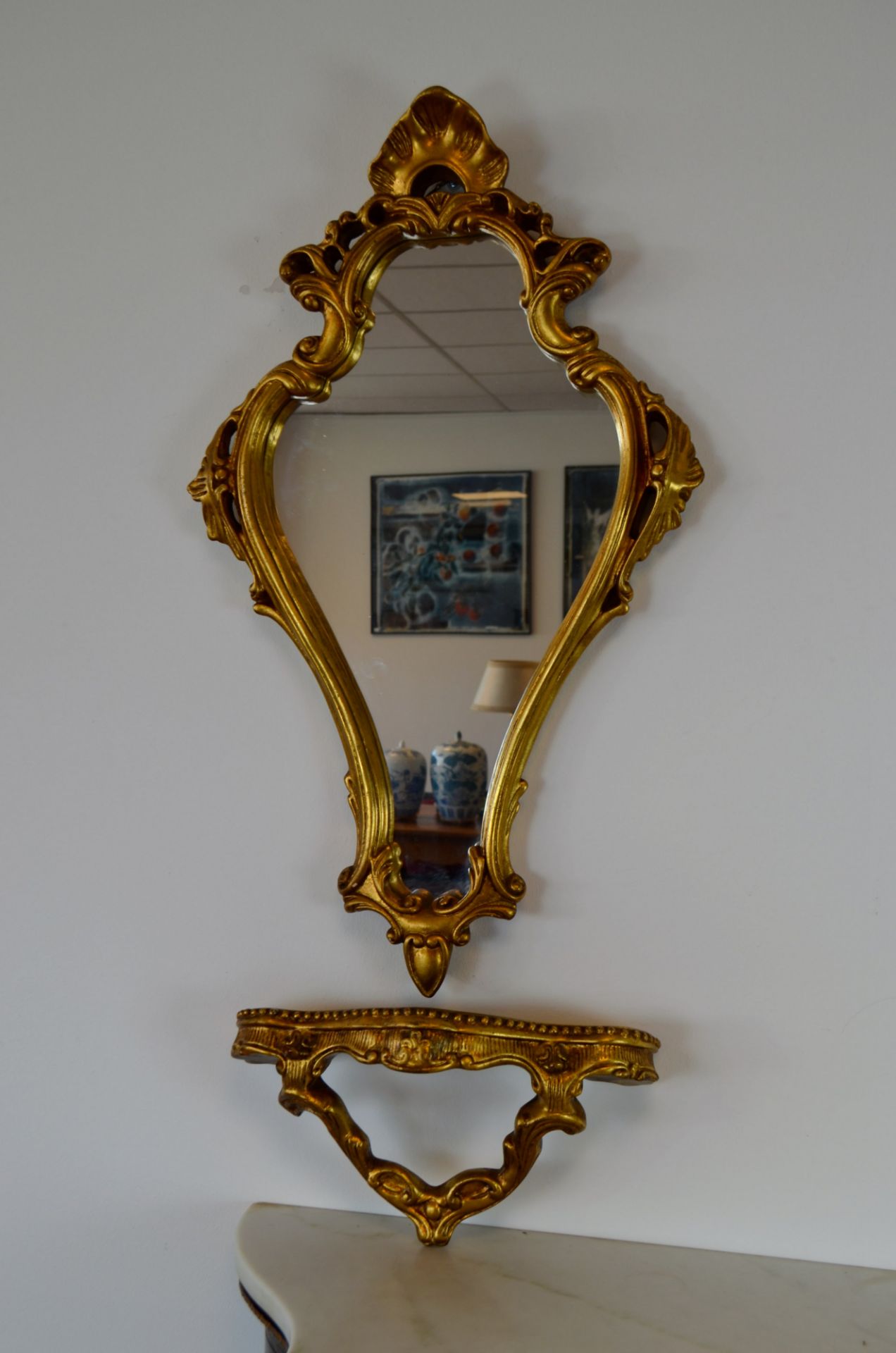 Miroir et tablette style Louis XV