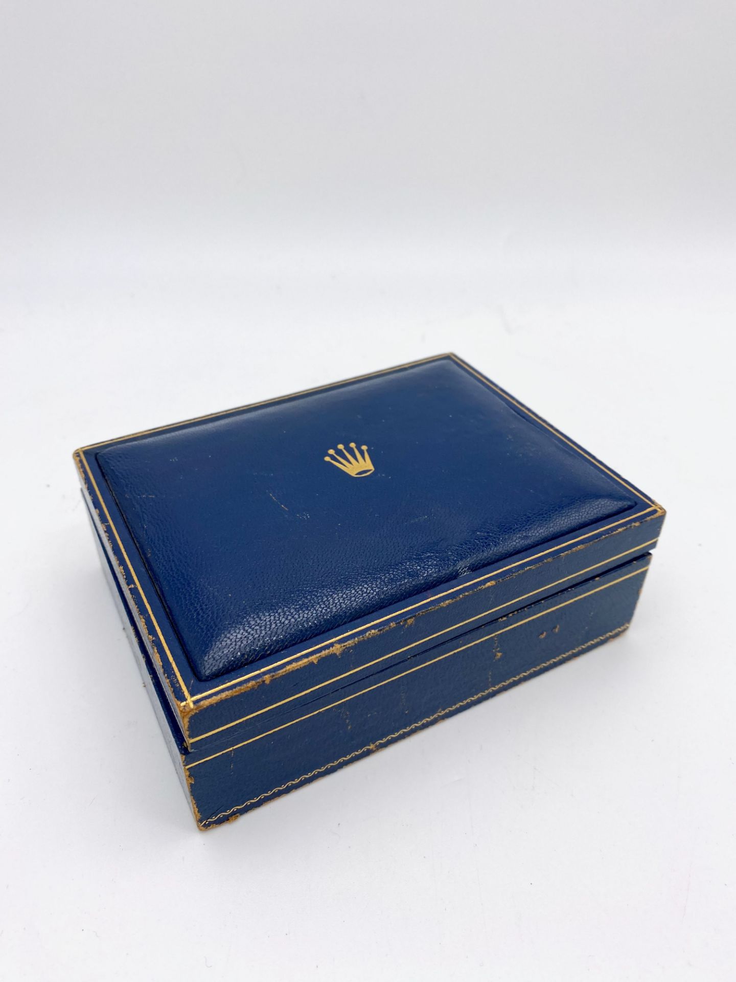 ROLEX - Boite en structure bois - Maroquin bleu foncé - "Box made in Switzerland"